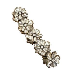 J. Crew Clear Rhinestone Floral Stretch Bracelet